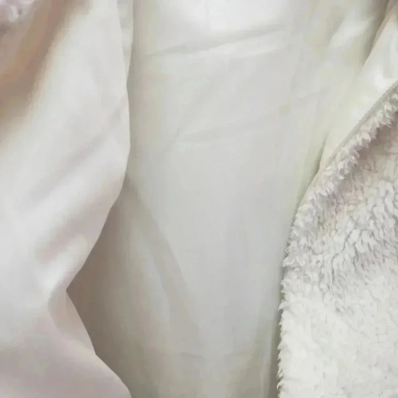 Cream Color Fleece Zip Up Hoodie Size Medium - Picture 3 of 4